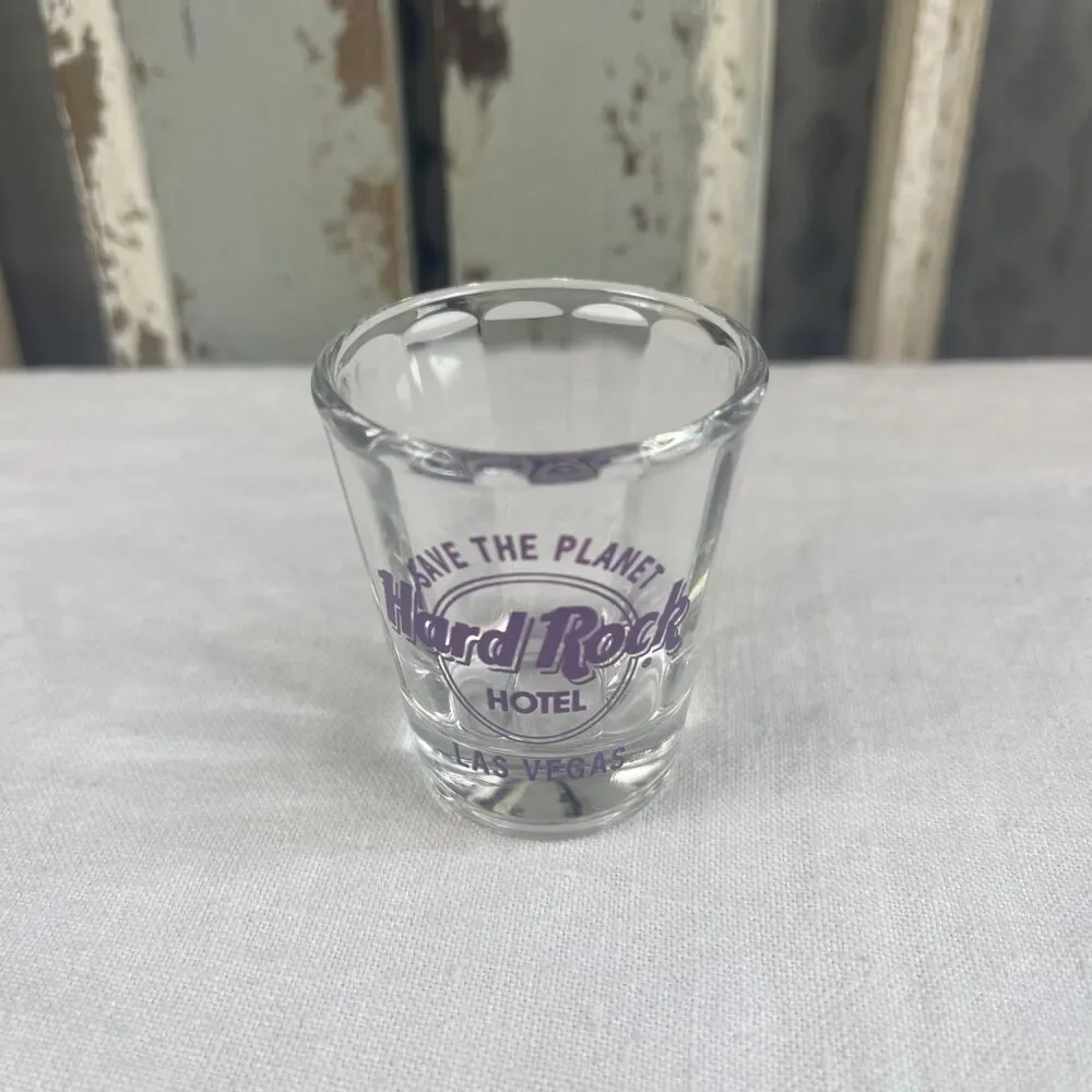 Vtg. Hard Rock Cafe Las Vegas Save The Planet Shot Glass Made In USA